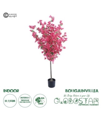 GloboStar® Artificial Garden BOUGANVILLEA 20664 Τεχνητό Διακοσμητικό Φυτό με Ανθη Μπουκανβίλιας Φουξ Υ150cm